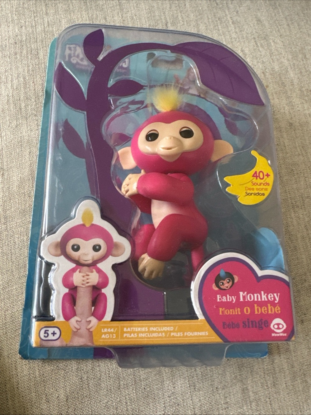 🆕 Fingerlings interactive Monkey “Bella” 🐵 pink new sealed fingerling